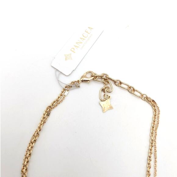 Panacea Layered Open Circle Pendant Necklace for Women's Elegant Gold Design - Picture 2 of 6